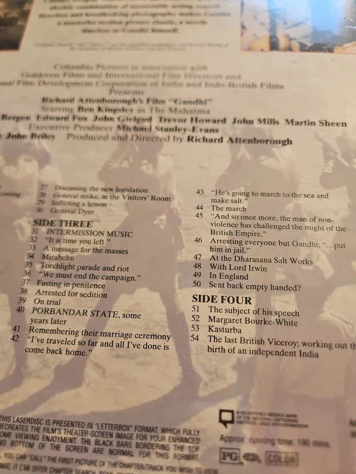 Ганди лазерный диск широкоэкранный Ben Kingsley новый в усадке RY1 - Изображение 4 из 4