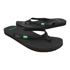 Sanuk Flip Flops Womens Yoga size 5 Joy Black Slide Sandals