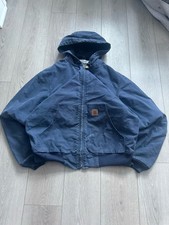 Vintage Carhartt j130 hooded zip up jacket navy blue size L men’s