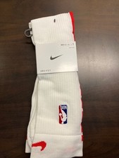 Nike NBA Authentics Socks Knee High WHITE/RED sz XL - NEW