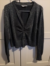 Bravissimo Sparkly Black Fitted Cardigan Size 14. Excellent Condition
