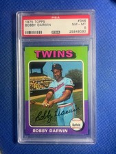 1975 TOPPS #346 BOBBY DARWIN PSA 8