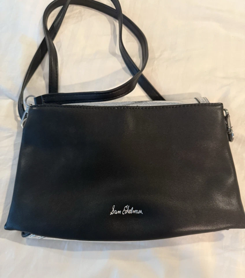 Bolso sin asas Sam Edelman Makena reversible plateado estilo 3 vías nuevo con etiquetas Foto 2 de 4