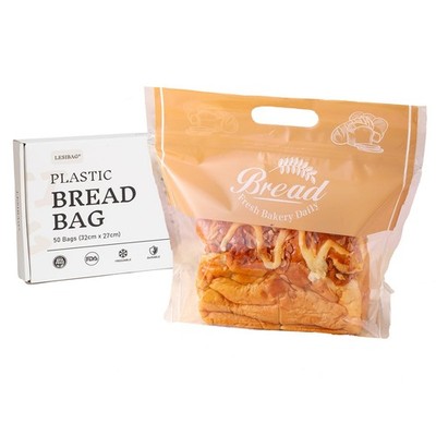 Plastic Bread Bags for Homemade Bread, Freezable Seal Tight Cellophane Bags f...