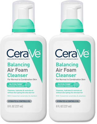 CeraVe Balancing Air Foam Face Wash Combination Skin Oil Control 8oz 2-Pack