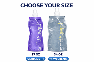 ORIGATO PLASTICO プラスチックス Platypus Soft Bottle 17oz 34oz Collapsible Water Bottle BPA Free