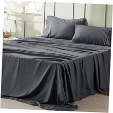 Sheet Sets - 4 Pieces Soft Cal King Sheets - California King 01 - Dark Grey