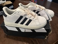 Size 4.5 GS - adidas Grand Court Low White Black