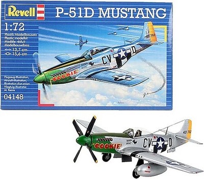 Revell-Germany P-51D Mustang Fighter Plane - Plastic Model Airplane Kit - 1/72