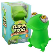 IPIDIPI TOYS Flippy Frog Squishy Small, Bright Green With White/Yellow Eyes