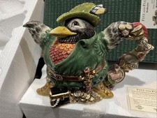 Fitz and Floyd Birdbrain Teapot Robin Hood 4t...