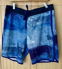 Prana Mens High Seash Shorts Swim Trunks Board Shorts Dusky Skies Elliot Sz 32