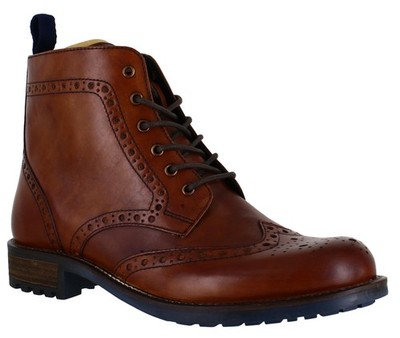 Catesby Herren Klassisch Leder Brogues Derby Stiefeletten Schnürstiefel