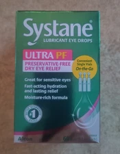 Systane Ultra PF Lubricant Eye Drops Dry Eye Relief - 60 Single Use Vials 2/26