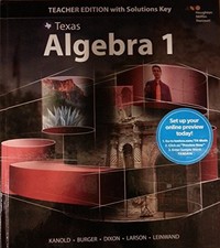 (TEXAS) ALGEBRA 1 (TEACHER EDITION WITH SOLUTIONS KEY) - Hardcover