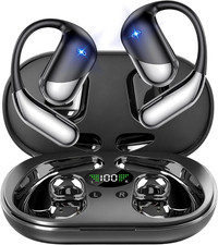 Open ear wireless earbuds, Bluetooth 5.4, IPX7 waterproof, ear hook design