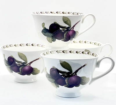 Royal Horticultural Society Tassen x 4 / Queen's China / HOOKERS OBST / BECHER