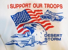 SUPPORT OUR TROOPS DESERT STORM 1991 CREWNECK SWEATSHIRT VINTAGE MILLER XXL 2X