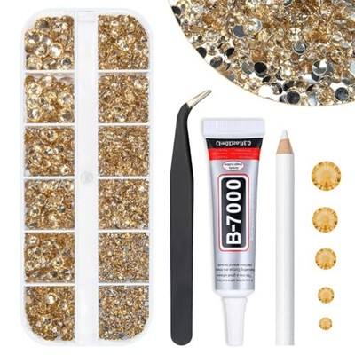 qiipii Champagne Resin Rhinestones w B7000 Glue for Crystal Champagne/Beige
