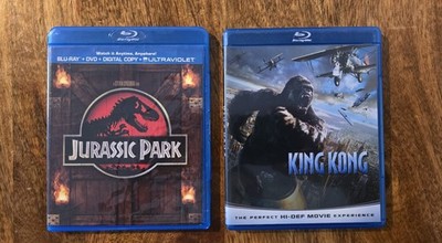 Monster Movies - Jurassic Park + King Kong Blu-ray 1993, 2005 Spielberg, Jackson