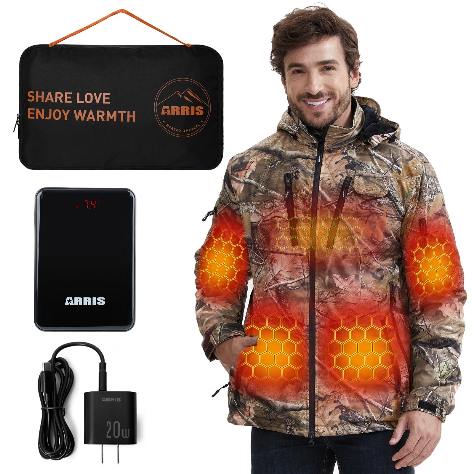 ARRIS Camo Heated Jacket for Hunting, Electric Heating Coat with Battery for Men
Opens in a new wind