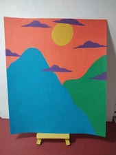 Sindy Fuhr Acrylic Painting 8x9 Inch Original Art Title Mountain To The Sky