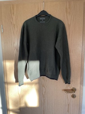 Finshley & Harding Herren Pullover in Khaki/ Größe L / 52 mit Kaschmir
