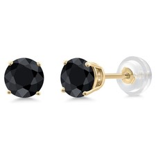 14K Yellow Gold Round 5MM Gemstone Birthstone Stud Earrings  Gold Earrings For