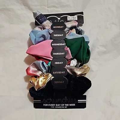 Packed Party Days of the Week Scrunchie Set in a Variety of Colors and Materials