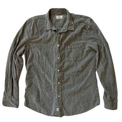 Marine Layer Shirt Mens Medium Gray Corduroy Lightweight Long Sleeve Button Up