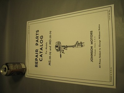 12x18 poster Johnson Model MS-38-39 MD-38-39 parts catalog