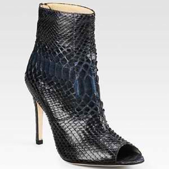 Alexandre Birman Navy Blue Python Snakeskin Leath… - image 1