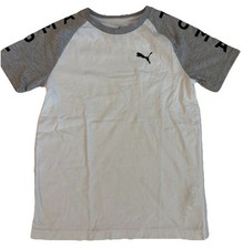 Children  s PUMA Size 8 Gray and White Short Sleeve T-shirt New Without Tags