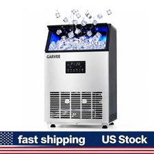 150Lbs/24H Stainless Steel Commercial Ice Maker 40Lbs Storage Self-Cleaning