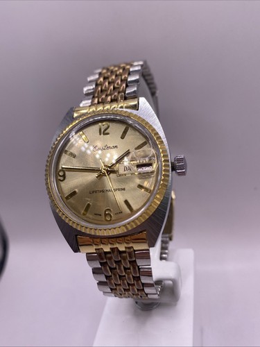 Orologio meccanico uomo Eastman tono oro argento ricambi riparazione - Foto 2 di 4