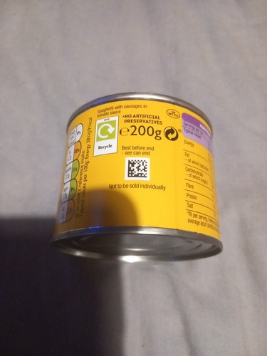 6 tins of DISCONTINUED Heinz SPAGHETTI WITH SAUSAGES 2OOg x6 =1.2KG. Free P&P - Bild 4 von 5