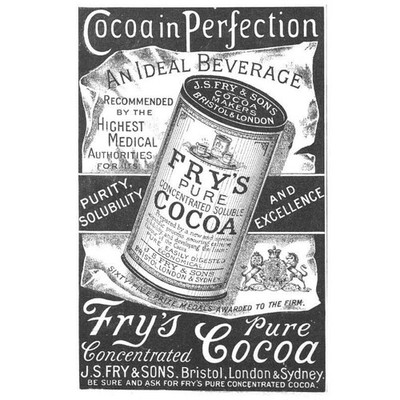 FRY'S COCOA Ein ideales Getränk viktorianische Werbung 1893