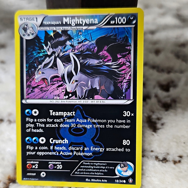 Team Aqua's Mightyena [Reverse Holo] #18 (Double Crisis (2015))