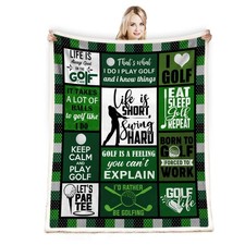 CYREKUD Golf Throw Blanket, Funny Gifts for Men & 50 x 60 inch, Green