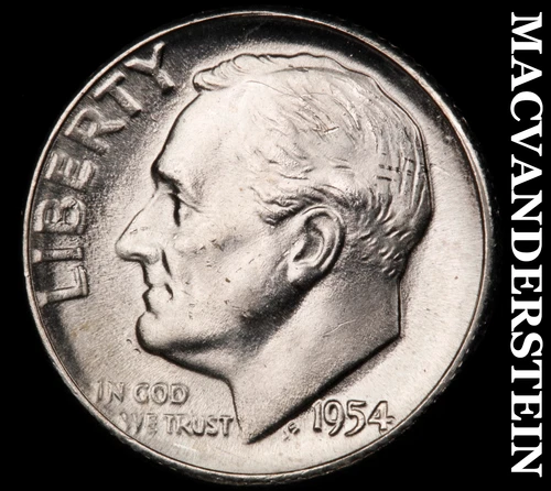 1954 Roosevelt Dime- Silver- Choice Gem Brilliant Uncirculated Luster #J3337