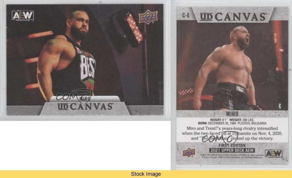 2021 Upper Deck AEW All Elite Wrestling Canvas Miro #C-8 Rookie RC READ fn5 - Image 3 of 3