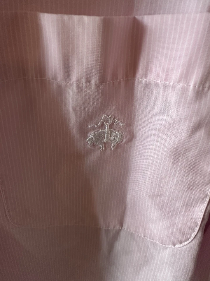 Brooks Brothers 女式 M 睡衣套装棉质白色粉红色条纹睡衣二手状况完好 — 第 3/4 张图片