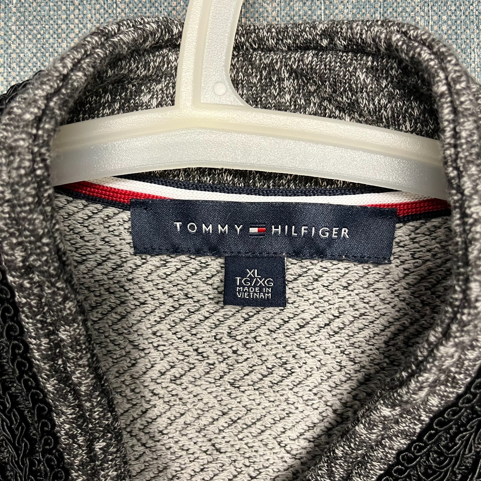 Tommy Hilfiger Women's Blazer Size XL Gray Double Breasted Knit Jacket Polyester thumbnail 6