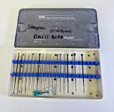 Set of 17 Stryker TPS  Ototome Drill Bits and Burrs W/ Case ENT Orthopedic