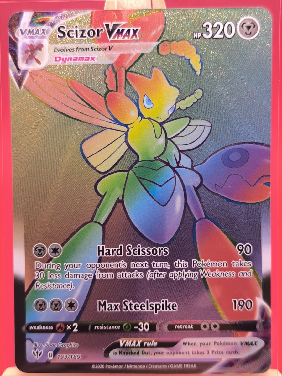 Scizor VMAX 193/189 Darkness Ablaze Rainbow Rare Full Art Pokemon