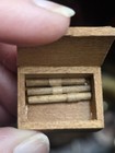 Vintage Artisan Dollhouse Miniature Cigar Box W Cigars German Label Wood Japan — photo 5