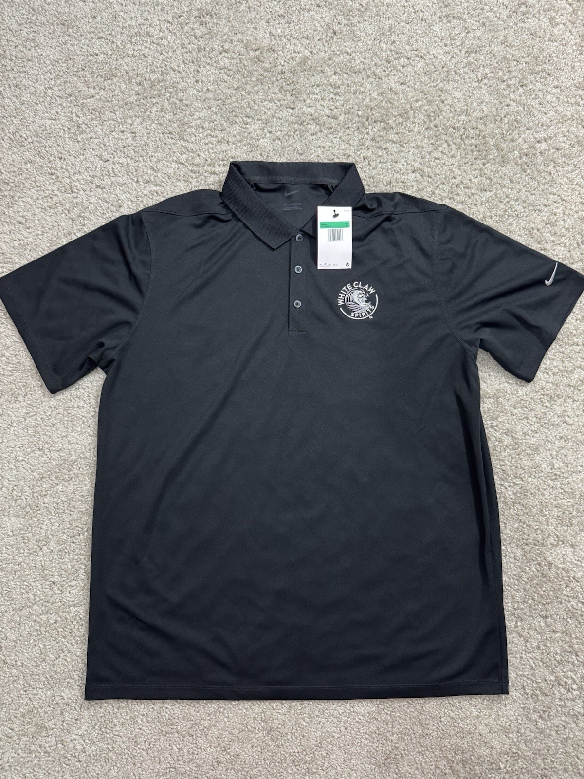 Nike Dri-Fit Golf Polo White Claw Seltzer Black Size XL