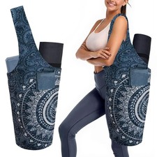 Women's Mandala Yoga Mat Bag Carrier for Workout Gym Pilates Travel Storage w...