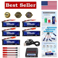 Ultra-Light 3.7V 600mAh LiPo Battery Pack with JST Plug for RC Quadcopter