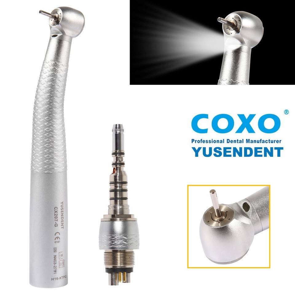 COXO Dental High Speed Fiber Optic Handpiece 6 Holes LED Coupler fit